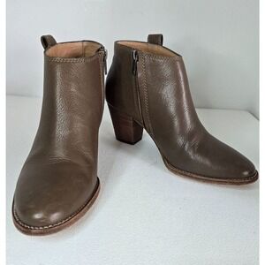 Madewell Billie ANKLE Boots Wet Pebble Gray TAUPE SZ 7 Short Side Zip Boots